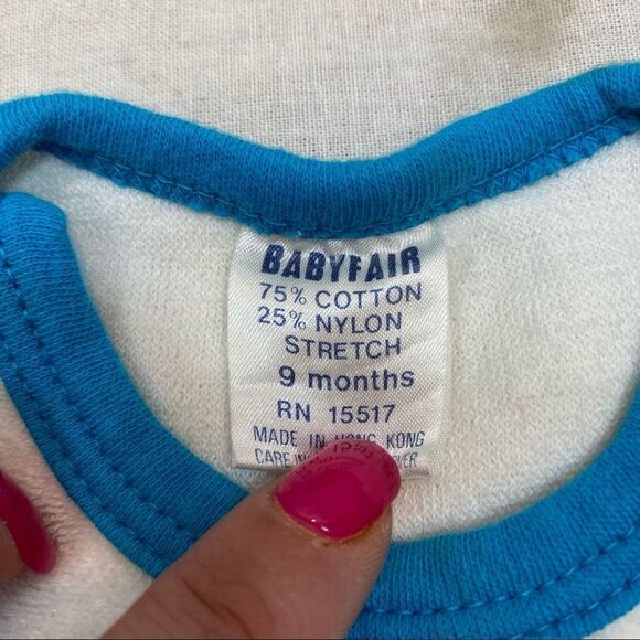 Vintage Babfair Terry Cloth Lifeguard Printed Short Sleeved Shirt 9 Months‎ - Picture 3 of 5